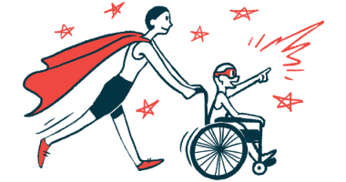rare disease clinical trial participants | FAP News Today | Illustration of woman in cape pushing child in wheelchair