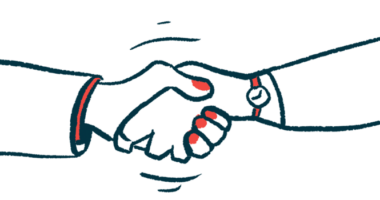 An illustration of two people's hands, showing a handshake.