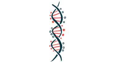 A strand of the DNA double helix is shown.