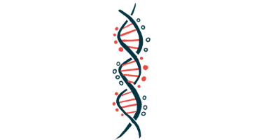 A strand of the DNA double helix is shown.