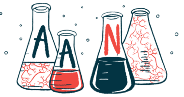 Illustration shows lab beakers labeled 