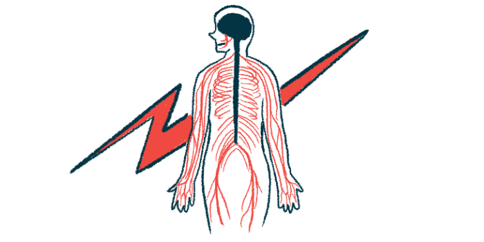 The outline of a person shows the central nervous system.